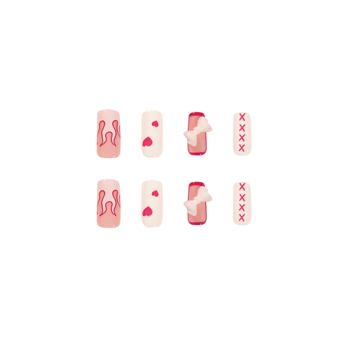 Faux ongles Flammes Roses